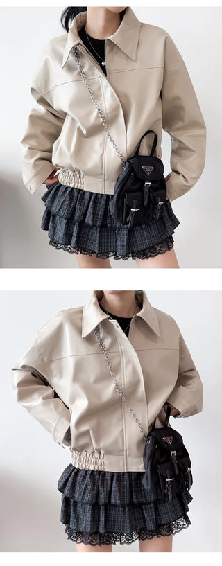 Leather Blouson Jacket