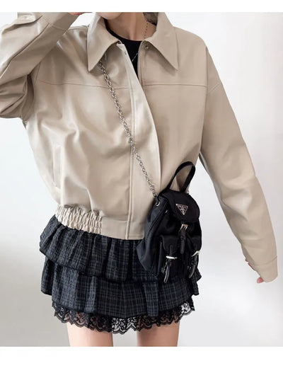 Leather Blouson Jacket