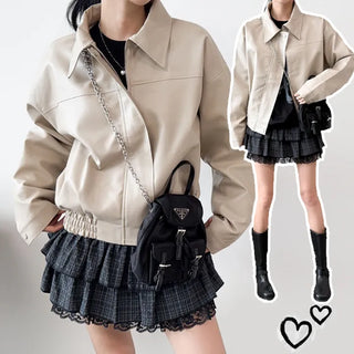 Leather Blouson Jacket