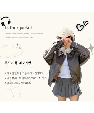 Leather Blouson Jacket
