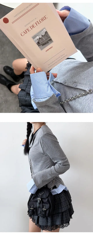 Layered Shirt Cardigan