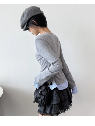 Layered Shirt Cardigan