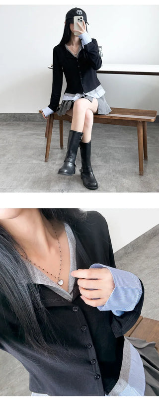 Layered Shirt Cardigan