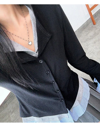 Layered Shirt Cardigan