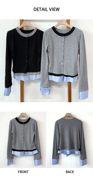 Layered Shirt Cardigan