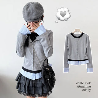 Layered Shirt Cardigan