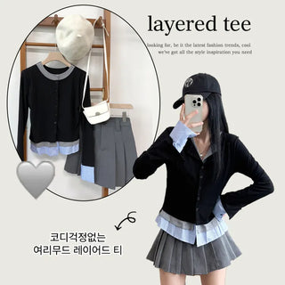 Layered Shirt Cardigan