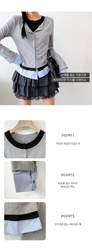 Layered Shirt Cardigan