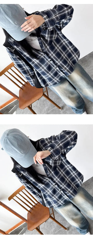 Check Hooded Shirt