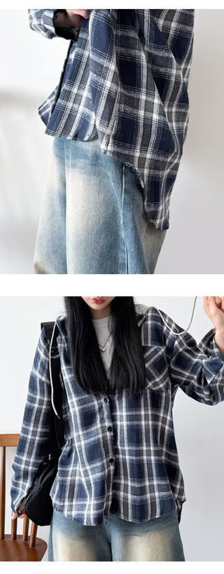 Check Hooded Shirt