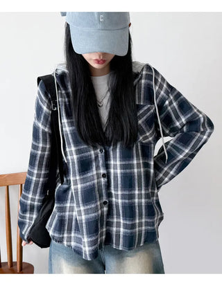 Check Hooded Shirt