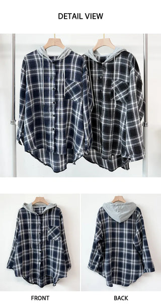 Check Hooded Shirt