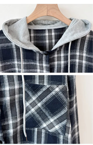Check Hooded Shirt