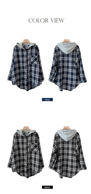 Check Hooded Shirt