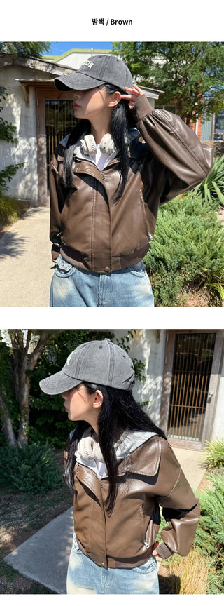 Leather Hooded Jacket