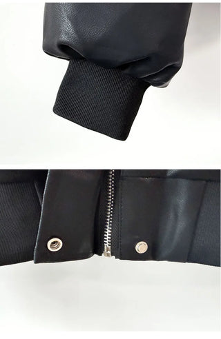 Leather Hooded Jacket