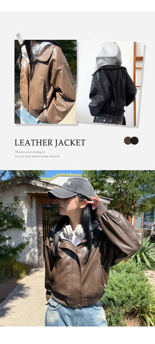 Leather Hooded Jacket