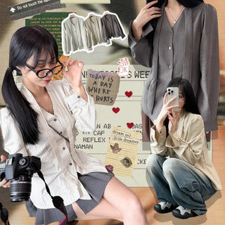 Striped Ribbon Blouse