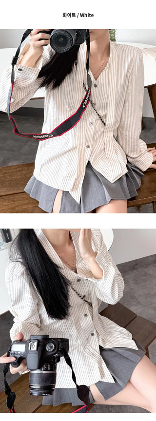 Striped Ribbon Blouse