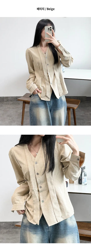Striped Ribbon Blouse