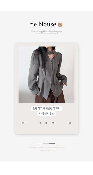 Striped Ribbon Blouse