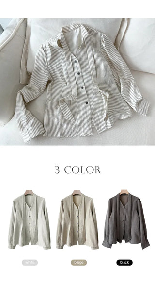 Striped Ribbon Blouse
