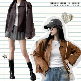 Suede Blouson Jacket