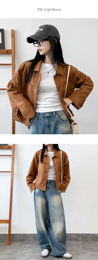 Suede Blouson Jacket