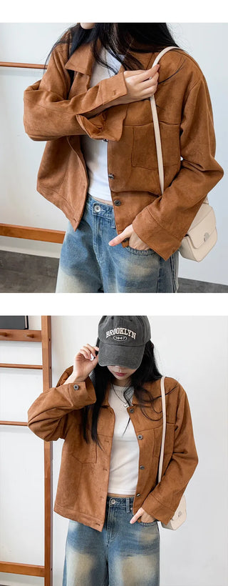 Suede Blouson Jacket