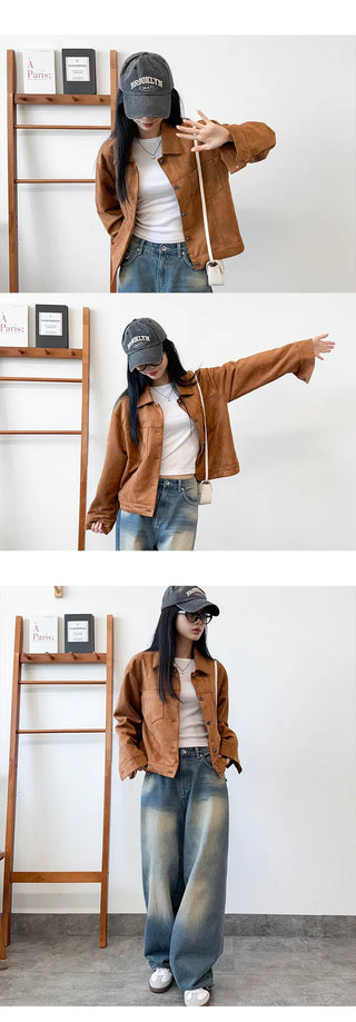 Suede Blouson Jacket