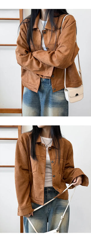 Suede Blouson Jacket