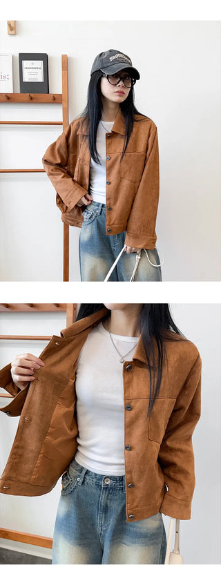 Suede Blouson Jacket