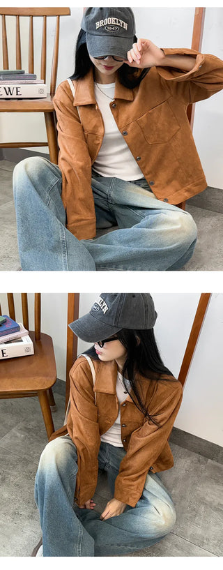 Suede Blouson Jacket