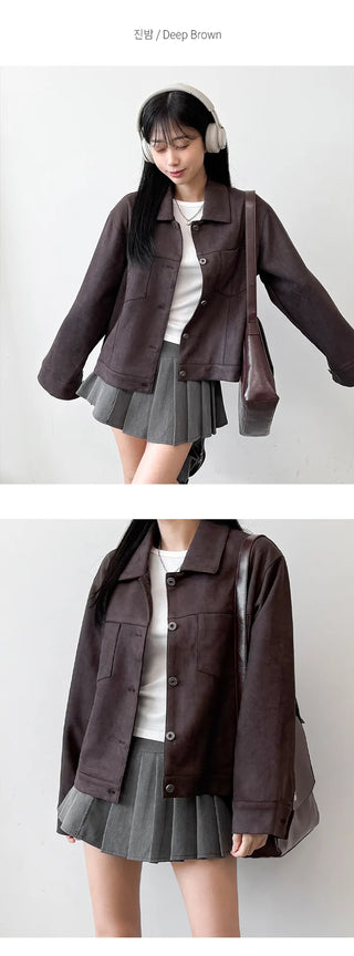 Suede Blouson Jacket