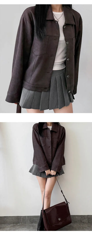 Suede Blouson Jacket
