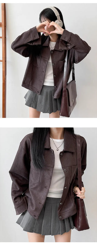 Suede Blouson Jacket