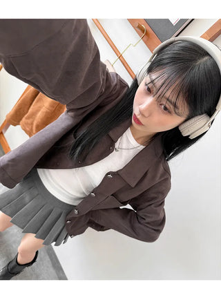 Suede Blouson Jacket