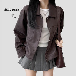 Suede Blouson Jacket