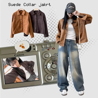 Suede Blouson Jacket