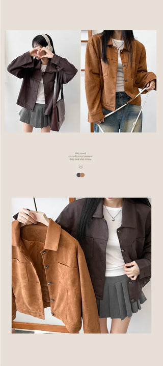 Suede Blouson Jacket