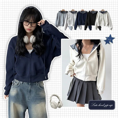 Check Zip Hoodie