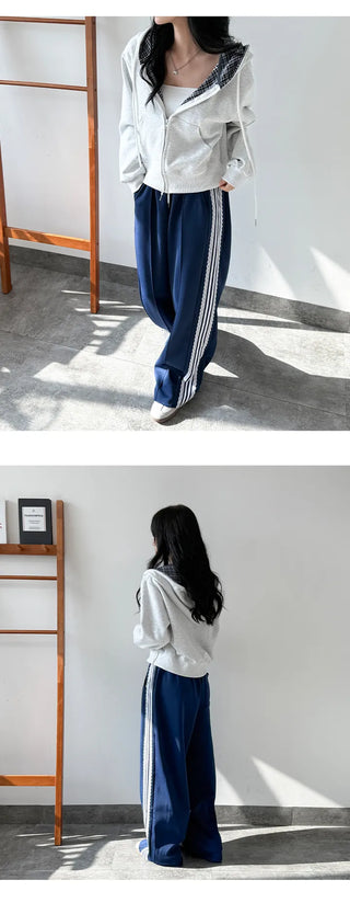 Check Zip Hoodie