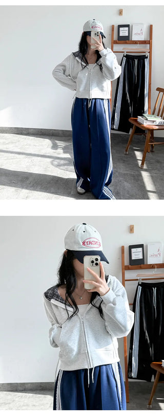 Check Zip Hoodie
