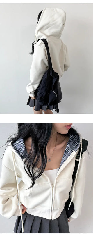 Check Zip Hoodie