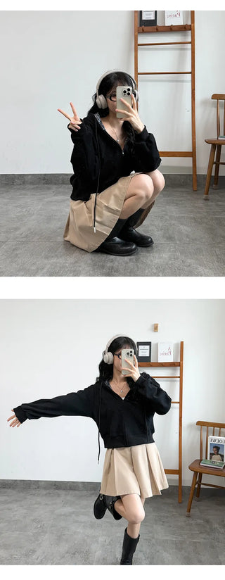 Check Zip Hoodie