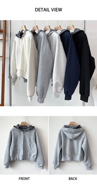 Check Zip Hoodie