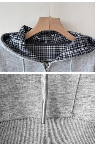 Check Zip Hoodie