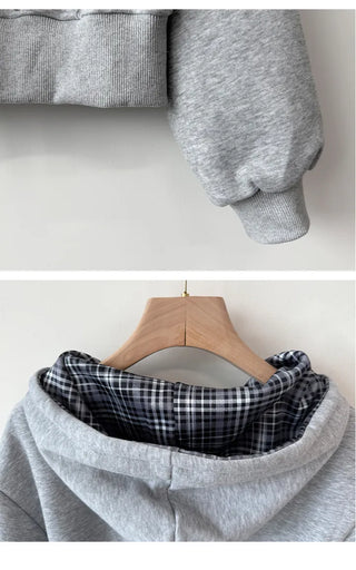 Check Zip Hoodie