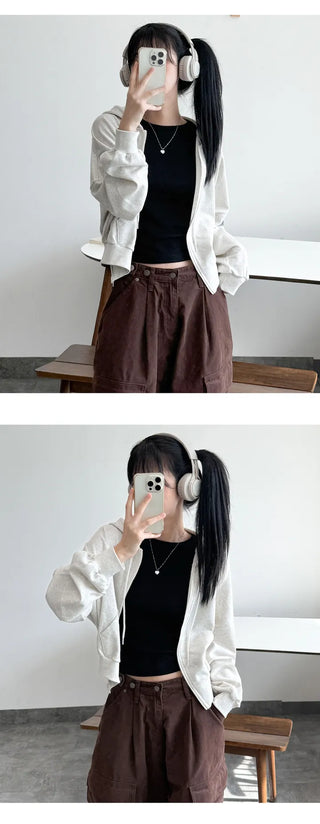 Crop Zip Hoodie