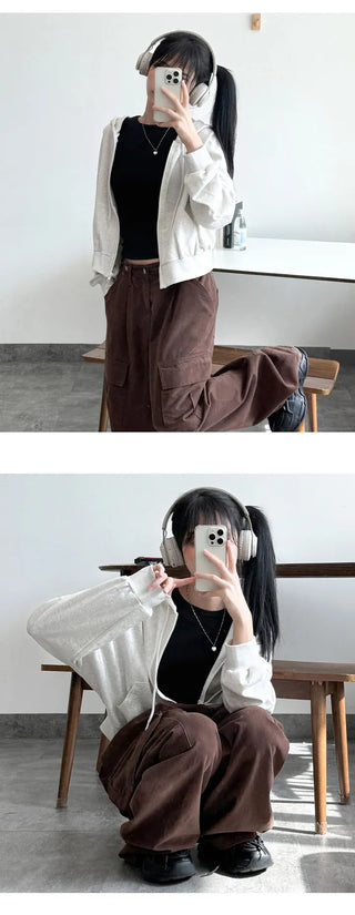 Crop Zip Hoodie